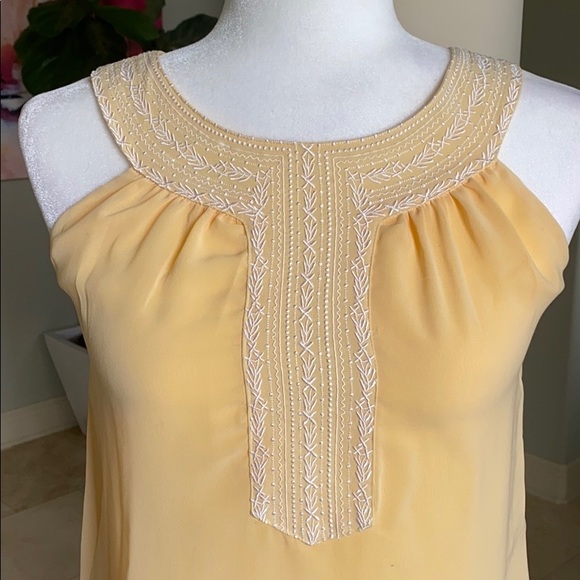 Yellow Embroidered Halter Top - Picture 2 of 7
